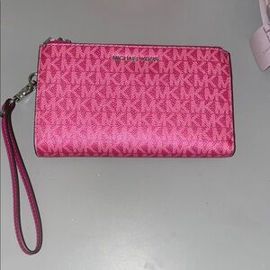 Michael Kors Fuchsia Logo Wristlet